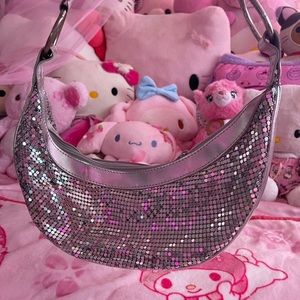 ⋆𐙚₊˚⊹♡y2k silver rhinestone purse˚˖𓍢✧˚.🎀༘⋆